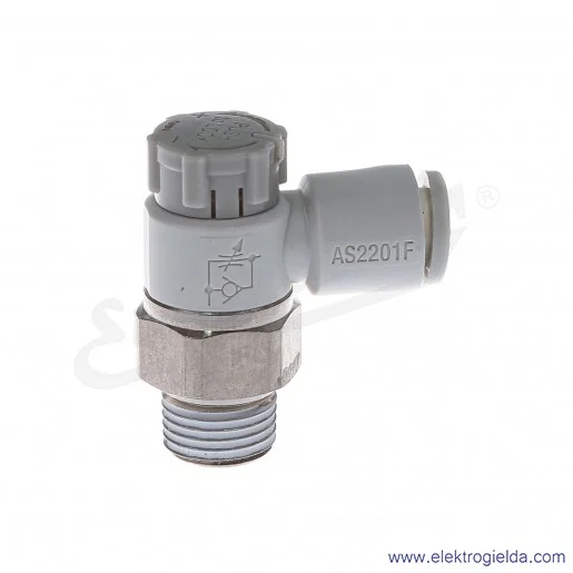 AS2201F-01-06SA, Zawór dławiąco-zwrotny, ogólnego przeznaczenia, przyłącze Fi6, kątowy AS2201F-01-06SA, Zawór dławiąco-zwrotny, ogólnego przeznaczenia, przyłącze Fi6, kątowy