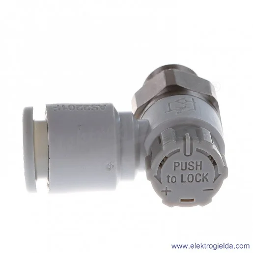 AS2201F-01-08A, Zawór dławiąco-zwrotny, ogólnego przeznaczenia, przyłącze Fi8 G1/8, kątowy AS2201F-01-08A, Zawór dławiąco-zwrotny, ogólnego przeznaczenia, przyłącze Fi8 G1/8, kątowy