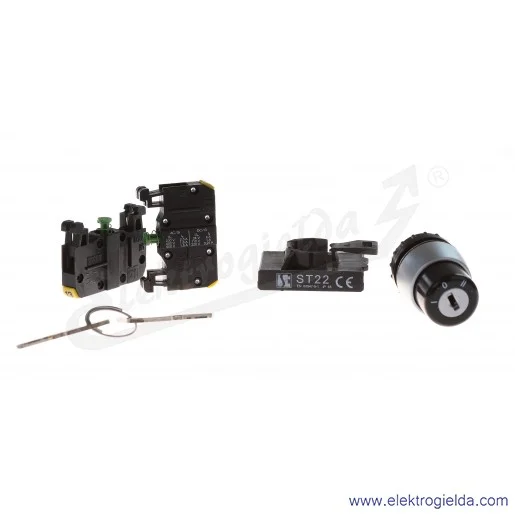 Przycisk sterowniczy kompletny ST22-SVAV-20 20 kluczykowy 1-0-2 bez samopowrotu 2NO, niepodświetlany, montowany w otwór FI22 Przycisk sterowniczy kompletny ST22-SVAV-20 20 kluczykowy 1-0-2 bez samopowrotu 2NO, niepodświetlany, montowany w otwór FI22