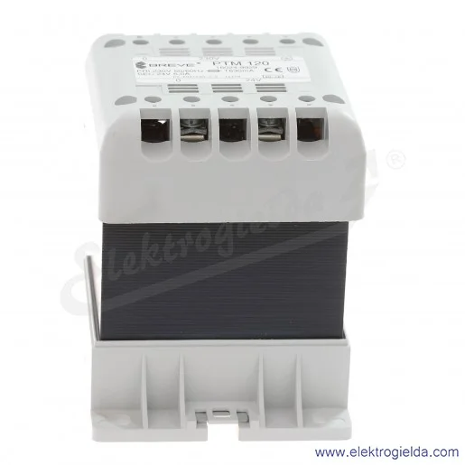 Transformator jednofazowy PTM 120, 230/24V, 5A, montaż DIN Transformator jednofazowy PTM 120, 230/24V, 5A, montaż DIN