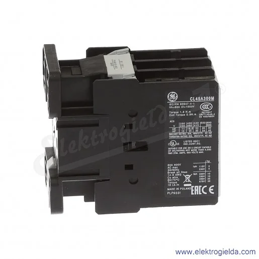 Stycznik CL45A300M6 230V AC 50/60 HZ, 18.5KW/400V AC-3, 60A AC-1, 3-polowy Stycznik CL45A300M6 230V AC 50/60 HZ, 18.5KW/400V AC-3, 60A AC-1, 3-polowy