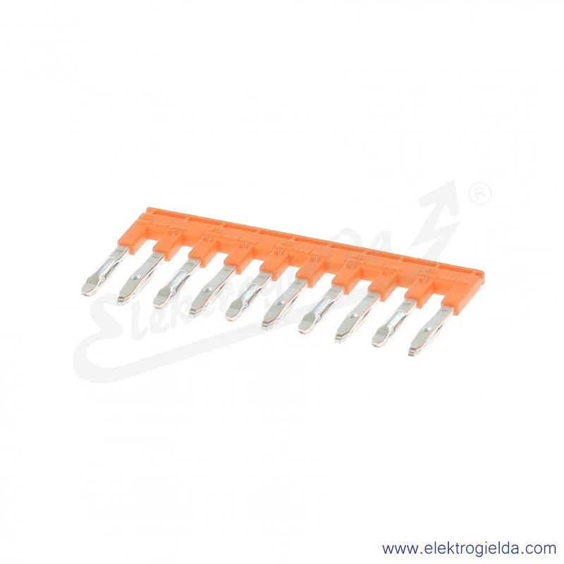 Mostek grzebieniowy JB6-10 10-polowy izolowany 41A pomarańczowy do złączek ZS i ZK 6mm Mostek grzebieniowy JB6-10 10-polowy izolowany 41A pomarańczowy do złączek ZS i ZK 6mm