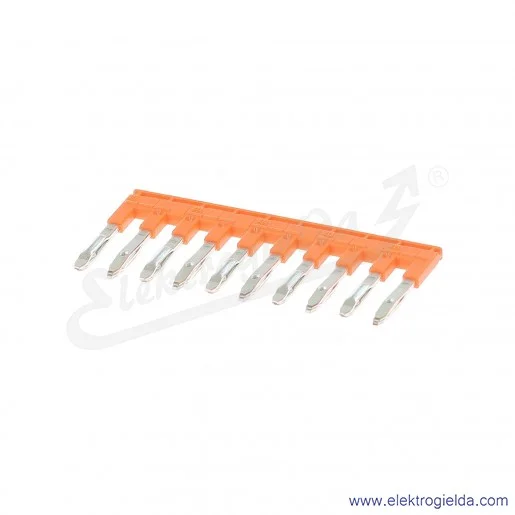 Mostek grzebieniowy JB6-10 10-polowy izolowany 41A pomarańczowy do złączek ZS i ZK 6mm Mostek grzebieniowy JB6-10 10-polowy izolowany 41A pomarańczowy do złączek ZS i ZK 6mm