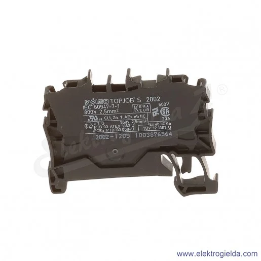 Złączka sprężynowa 2002-1205 2,5mm2 2-przewodowa, czarna TopJob S Złączka sprężynowa 2002-1205 2,5mm2 2-przewodowa, czarna TopJob S