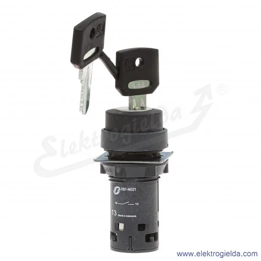 Łącznik pokrętny XB7NG21 0-1 CZARNY 1NO z kluczem, stacyjka Łącznik pokrętny XB7NG21 0-1 CZARNY 1NO z kluczem, stacyjka