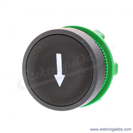 ZB5AA335 Napęd przycisku *STRZAŁKA* w dół, biała na czarnym tle płaski okrągły samoczynny powrót ZB5AA335 Napęd przycisku *STRZAŁKA* w dół, biała na czarnym tle płaski okrągły samoczynny powrót