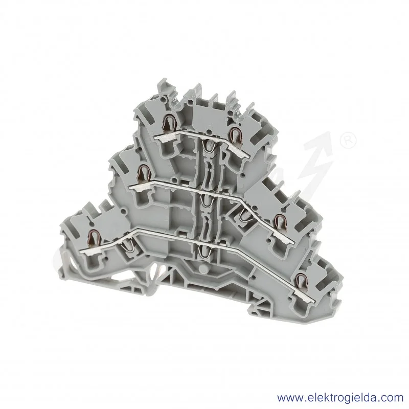 Złączka sprężynowa  2002-3201 2,5mm2 trzy piętrowa L/L/L 2-przewodowa,  szara TopJob S Złączka sprężynowa  2002-3201 2,5mm2 trzy piętrowa L/L/L 2-przewodowa,  szara TopJob S