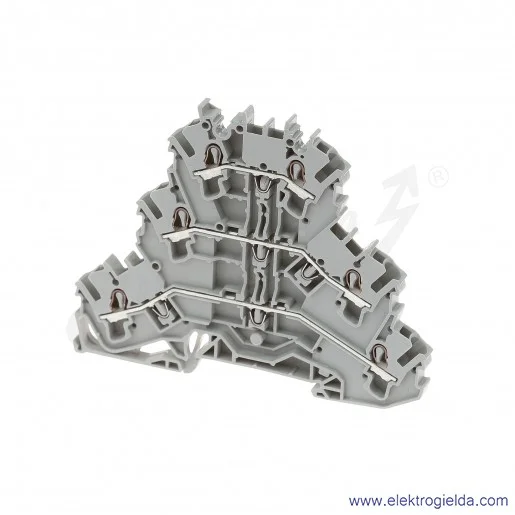 Złączka sprężynowa  2002-3201 2,5mm2 trzy piętrowa L/L/L 2-przewodowa,  szara TopJob S Złączka sprężynowa  2002-3201 2,5mm2 trzy piętrowa L/L/L 2-przewodowa,  szara TopJob S