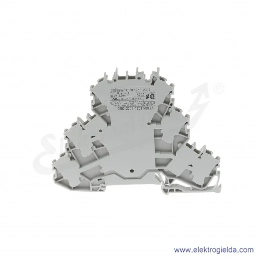 Złączka sprężynowa  2002-3201 2,5mm2 trzy piętrowa L/L/L 2-przewodowa,  szara TopJob S Złączka sprężynowa  2002-3201 2,5mm2 trzy piętrowa L/L/L 2-przewodowa,  szara TopJob S