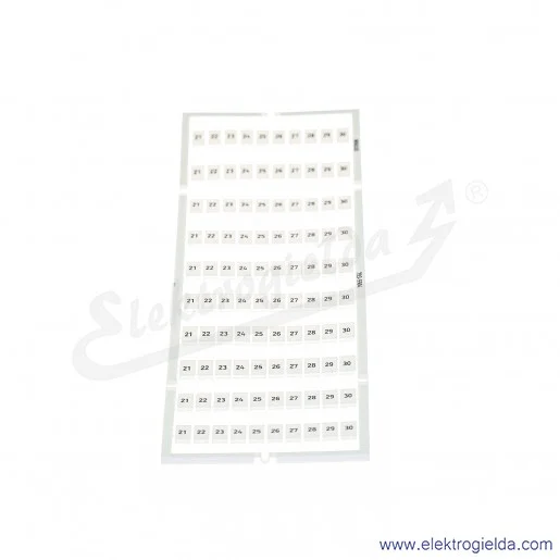 793-5504 21...30 (x10), nadruk poziomy, szerokość 5-5,2mm do złączek 2002-xxxx Tabliczka z oznacznikami WMB 793-5504 21...30 (x10), nadruk poziomy, szerokość 5-5,2mm do złączek 2002-xxxx Tabliczka z oznacznikami WMB