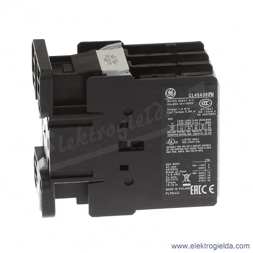 Stycznik CL45A300MU 400V AC 50/60 HZ, 18.5KW/400V AC-3, 60A AC-1, 3-polowy Stycznik CL45A300MU 400V AC 50/60 HZ, 18.5KW/400V AC-3, 60A AC-1, 3-polowy