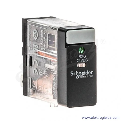 Przekaźnik interfejsowy RXG13BD 24VDC, 1CO, 10A,w standardowej obudowie z sygnalizacją LED Przekaźnik interfejsowy RXG13BD 24VDC, 1CO, 10A,w standardowej obudowie z sygnalizacją LED