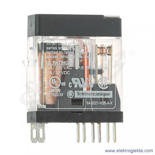 Przekaźnik interfejsowy RXG23BD 24VDC, 2CO, 5A, w standardowej obudowie z sygnalizacją LED Przekaźnik interfejsowy RXG23BD 24VDC, 2CO, 5A, w standardowej obudowie z sygnalizacją LED