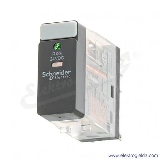 Przekaźnik interfejsowy RXG23BD 24VDC, 2CO, 5A, w standardowej obudowie z sygnalizacją LED Przekaźnik interfejsowy RXG23BD 24VDC, 2CO, 5A, w standardowej obudowie z sygnalizacją LED