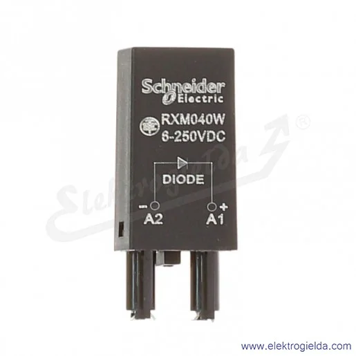 Moduł zabezpieczający RXM040W dioda 6...250VDC, do RPZ i RXZ Moduł zabezpieczający RXM040W dioda 6...250VDC, do RPZ i RXZ