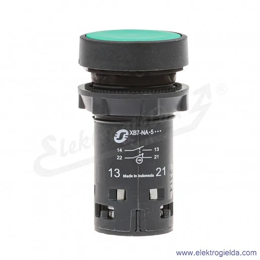 XB7NA35 Przycisk płaski zielony 1NO+1NC samo powrotny bez oznaczenia bez podświetlenia XB7NA35 Przycisk płaski zielony 1NO+1NC samo powrotny bez oznaczenia bez podświetlenia