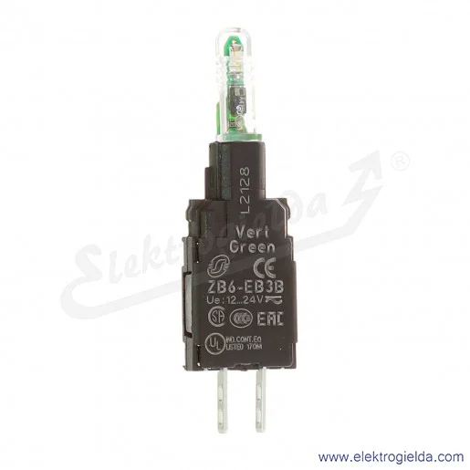 Wskaźnik świetlny ZB6EB3B, zielony LED 12..24V AC/DC Wskaźnik świetlny ZB6EB3B, zielony LED 12..24V AC/DC
