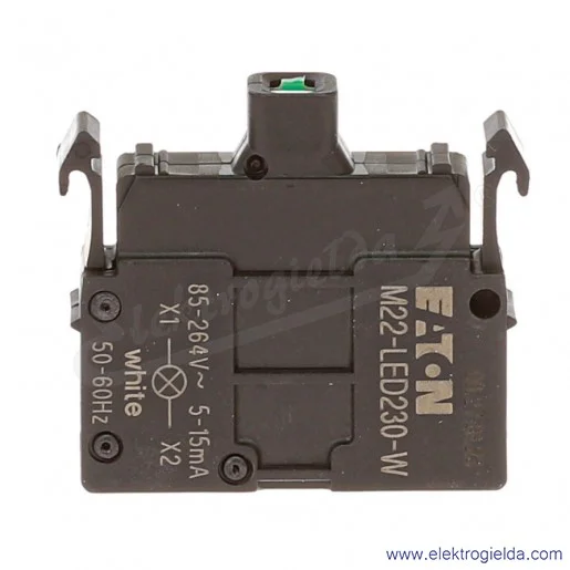 Moduł LED 216563, M22-LED230-W, biały, 230VAC, montaż czołowy, zaciski śrubowe Moduł LED 216563, M22-LED230-W, biały, 230VAC, montaż czołowy, zaciski śrubowe