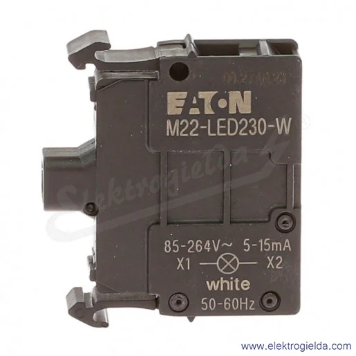 Moduł LED 216563, M22-LED230-W, biały, 230VAC, montaż czołowy, zaciski śrubowe Moduł LED 216563, M22-LED230-W, biały, 230VAC, montaż czołowy, zaciski śrubowe