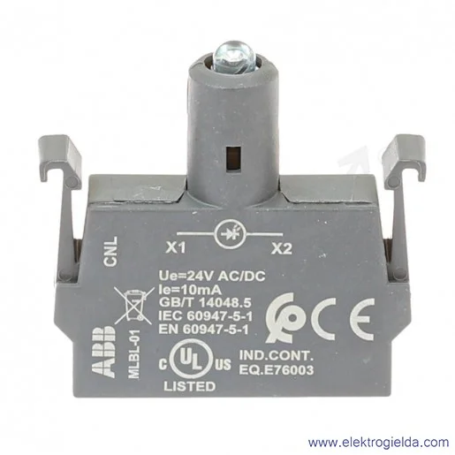 Blok oświetleniowy 1SFA611621R1014, MLBL-01L, 24VAC/DC, niebieski, czołowy Blok oświetleniowy 1SFA611621R1014, MLBL-01L, 24VAC/DC, niebieski, czołowy