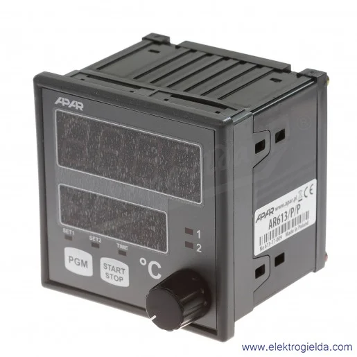 Regulator temperatury AR613/P/P 24...230VAC/DC wyjście: 2 x przekaźnik, cyfrowy z układem czasowym Regulator temperatury AR613/P/P 24...230VAC/DC wyjście: 2 x przekaźnik, cyfrowy z układem czasowym