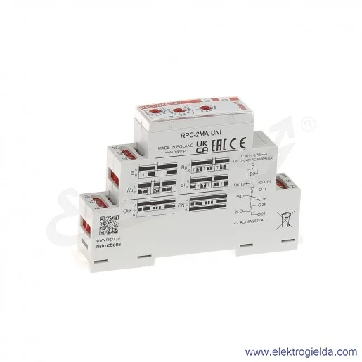 Przekaźnik czasowy wielofunkcyjny RPC-2MA-UNI 2P 12..240VAC/DC, 10 funkcji Przekaźnik czasowy wielofunkcyjny RPC-2MA-UNI 2P 12..240VAC/DC, 10 funkcji