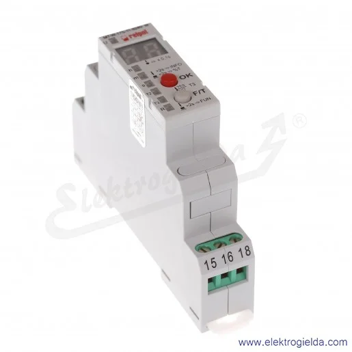 Przekaźnik czasowy wielofunkcyjny MT-W-17S-11-9240-M 1P 12...240VAC/DC z niezależną nastawą czasów T1, T2, T3, 25 funkcji, wyświ Przekaźnik czasowy wielofunkcyjny MT-W-17S-11-9240-M 1P 12...240VAC/DC z niezależną nastawą czasów T1, T2, T3, 25 funkcji, wyświ