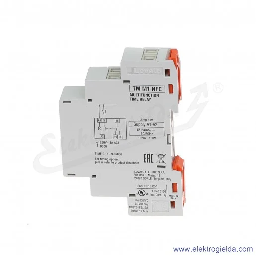 Przekaźnik czasowy TMM1 NFC 12-240VAC/DC, zakres czasowy 0,1c...999h, wielofunkcyjny, programowalny NFC Przekaźnik czasowy TMM1 NFC 12-240VAC/DC, zakres czasowy 0,1c...999h, wielofunkcyjny, programowalny NFC