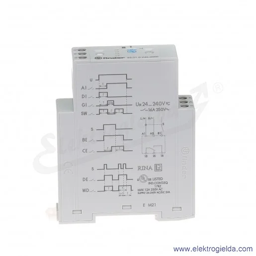 Przekaźnik czasowy 83.01.0.240.0000 1P 16A 24-240V AC/DC modułowy wielofunkcyjny Przekaźnik czasowy 83.01.0.240.0000 1P 16A 24-240V AC/DC modułowy wielofunkcyjny