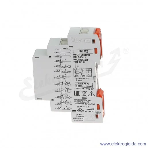 Przekaźnik czasowy TMM2 12-240VAC/DC, zakres czasowy 0,1s...10dni, wielofunkcyjny, 1 styk przełączny, 1 styk programowalny Przekaźnik czasowy TMM2 12-240VAC/DC, zakres czasowy 0,1s...10dni, wielofunkcyjny, 1 styk przełączny, 1 styk programowalny