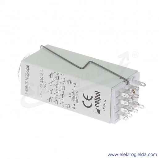 Przekaźnik czasowy jednofunkcyjny T-R4Bi-2014-23-5230 230VAC 4p praca cykliczna od impulsu Przekaźnik czasowy jednofunkcyjny T-R4Bi-2014-23-5230 230VAC 4p praca cykliczna od impulsu