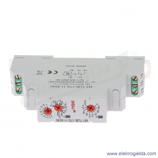 Przekaźnik czasowy wielofunkcyjny MT-TUB-17S-11-9240-7 1P 12...240VAC/DC, 7 funkcji Przekaźnik czasowy wielofunkcyjny MT-TUB-17S-11-9240-7 1P 12...240VAC/DC, 7 funkcji