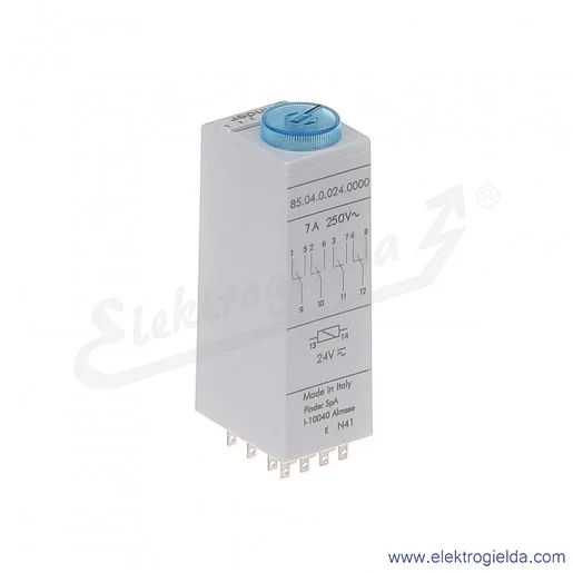 Przekaźnik czasowy 85.04.0.024.0000 4P 7A 24V AC/DC wielofunkcyjny Przekaźnik czasowy 85.04.0.024.0000 4P 7A 24V AC/DC wielofunkcyjny