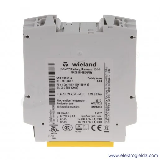 Przekaźnik bezpieczeństwa R1.188.1900.0, SNA4064K-A, 24VAC/DC Przekaźnik bezpieczeństwa R1.188.1900.0, SNA4064K-A, 24VAC/DC