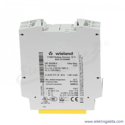 Przekaźnik bezpieczeństwa R1.188.0720.2, SNO4062KM-A, 24V AC/DC Przekaźnik bezpieczeństwa R1.188.0720.2, SNO4062KM-A, 24V AC/DC