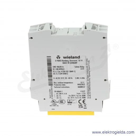 Przekaźnik bezpieczeństwa R1.188.0990.0, SNO4063K-A 24V AC/DC Przekaźnik bezpieczeństwa R1.188.0990.0, SNO4063K-A 24V AC/DC