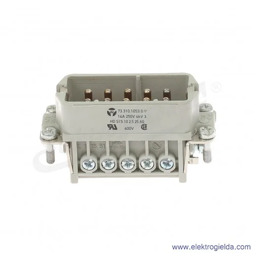 Wkład wtyczki 73.310.1053.0, 10(HA), 10P, RE-BA, 600V, 14A Wkład wtyczki 73.310.1053.0, 10(HA), 10P, RE-BA, 600V, 14A