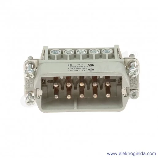 Wkład wtyczki 73.310.1053.0, 10(HA), 10P, RE-BA, 600V, 14A Wkład wtyczki 73.310.1053.0, 10(HA), 10P, RE-BA, 600V, 14A