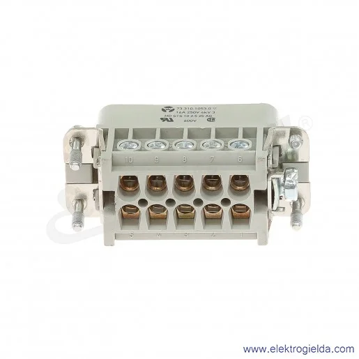 Wkład wtyczki 73.310.1053.0, 10(HA), 10P, RE-BA, 600V, 14A Wkład wtyczki 73.310.1053.0, 10(HA), 10P, RE-BA, 600V, 14A