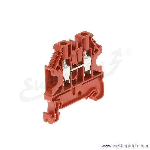 Złączka przelotowa 58.504.0055.5, WT 4, jednotorowa, czerwona, montaż TS-35 Złączka przelotowa 58.504.0055.5, WT 4, jednotorowa, czerwona, montaż TS-35