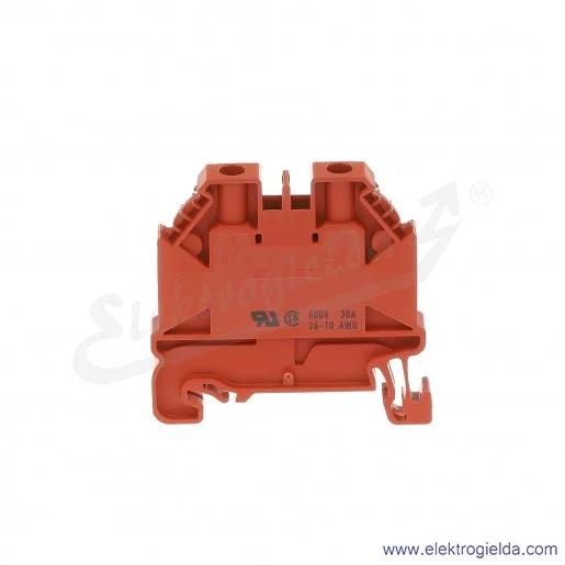 Złączka przelotowa 58.504.0055.5, WT 4, jednotorowa, czerwona, montaż TS-35 Złączka przelotowa 58.504.0055.5, WT 4, jednotorowa, czerwona, montaż TS-35