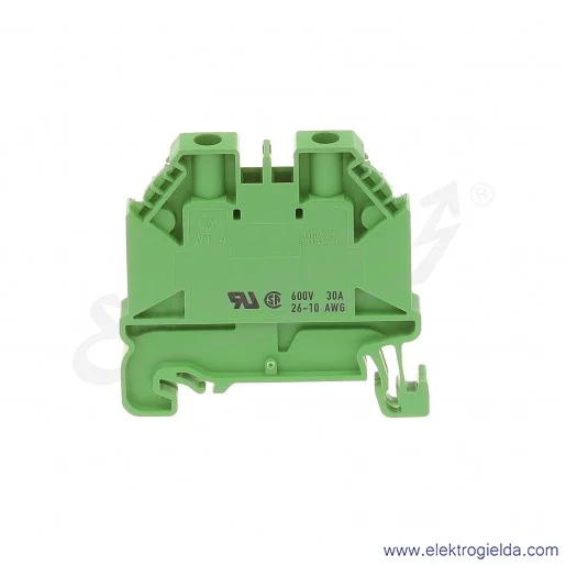 Złączka przelotowa 58.504.0055.7, WT 4, jednotorowa, zielona Złączka przelotowa 58.504.0055.7, WT 4, jednotorowa, zielona