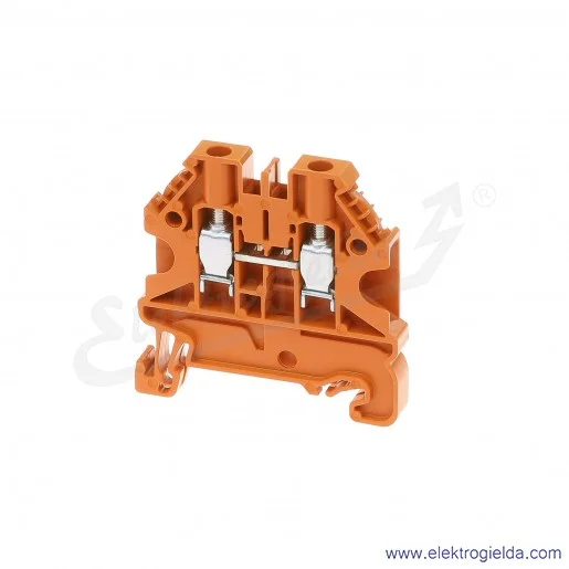 Złączka przelotowa 58.504.0055.9, WT 4, jednotorowa, pomarańczowa, montaż TS-35 Złączka przelotowa 58.504.0055.9, WT 4, jednotorowa, pomarańczowa, montaż TS-35