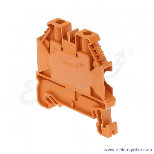 Złączka przelotowa 58.504.0055.9, WT 4, jednotorowa, pomarańczowa, montaż TS-35 Złączka przelotowa 58.504.0055.9, WT 4, jednotorowa, pomarańczowa, montaż TS-35