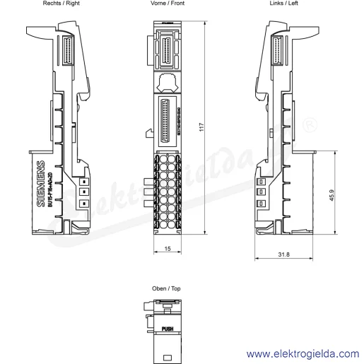 Rysunek wymiarowy Rysunek wymiarowy
