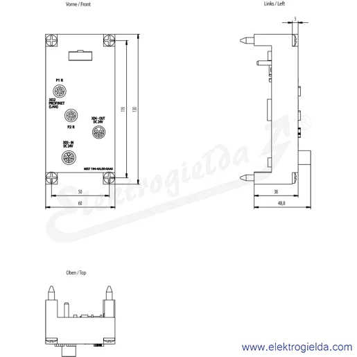 Rysunek wymiarowy Rysunek wymiarowy