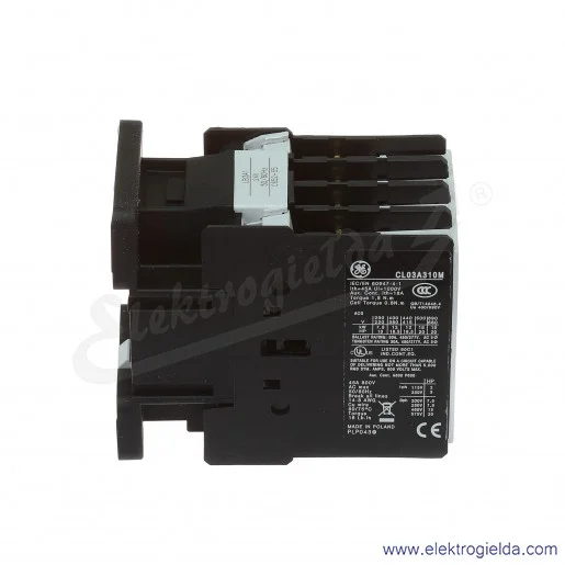 Stycznik CL03A310M1 24V AC 50/60 HZ, 1NO, 12KW/400V AC-3, 45A AC-1, 3-polowy Stycznik CL03A310M1 24V AC 50/60 HZ, 1NO, 12KW/400V AC-3, 45A AC-1, 3-polowy