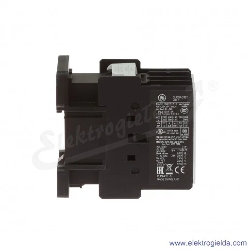 Stycznik CL00A310TN 230V AC 50 HZ, 1NO, 4KW/400V AC-3, 25A AC-1, 3-polowy Stycznik CL00A310TN 230V AC 50 HZ, 1NO, 4KW/400V AC-3, 25A AC-1, 3-polowy