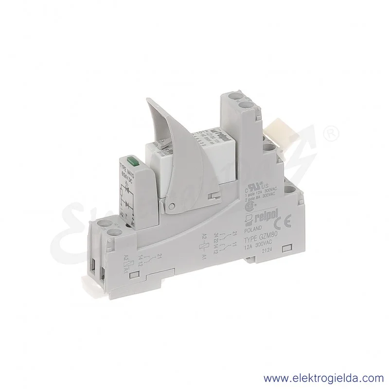 Przekaźnik interfejsowy PI84-012DC-M41G-MS-2012 2P 12VDC moduł LD zielony Przekaźnik interfejsowy PI84-012DC-M41G-MS-2012 2P 12VDC moduł LD zielony