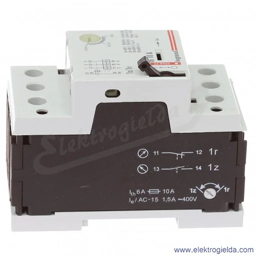Wyłącznik silnikowy modułowy 606829, M 250 6.3-10A 1z+1r, prąd zadziałania wyzwalaczy 140A Wyłącznik silnikowy modułowy 606829, M 250 6.3-10A 1z+1r, prąd zadziałania wyzwalaczy 140A